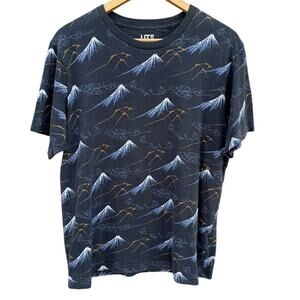 Hokusai Blue Uniqlo Japanese art print Mt. Fuji t-shirt Size XL